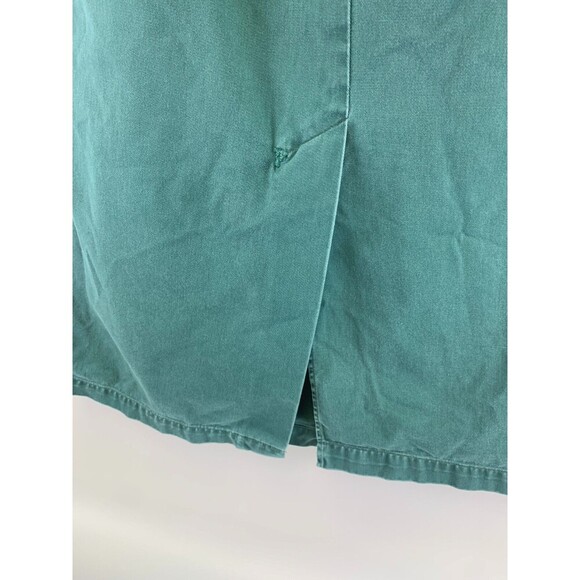 Lands End Cotton Maxi Skirt Straight Green Back Slit Pockets Womens Plus 16 Tall - Picture 6 of 10